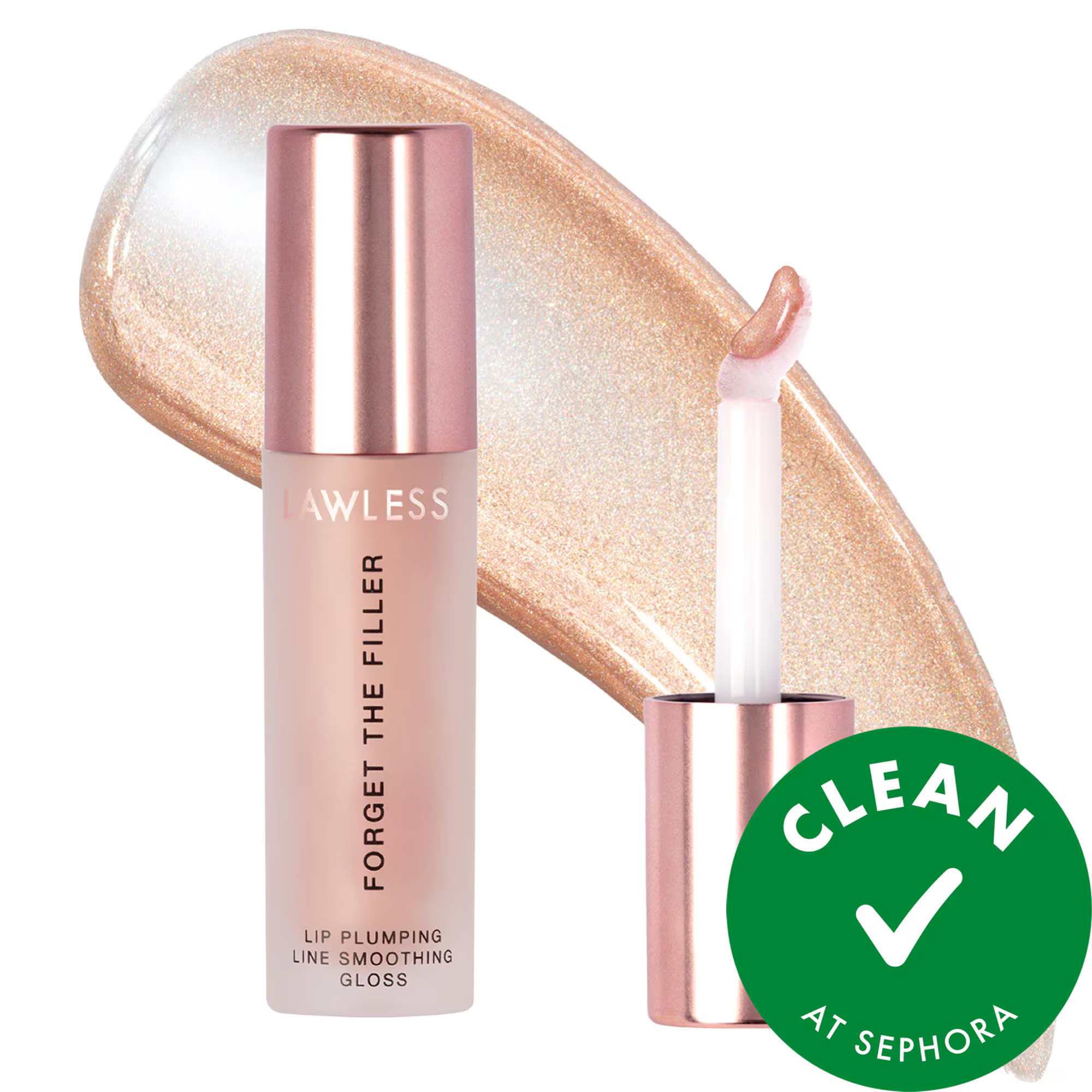 LAWLESS Forget The Filler Lip Plumper Line Smoothing Gloss Glazed 0.11 oz/ 3.3 mL | Sephora (US)