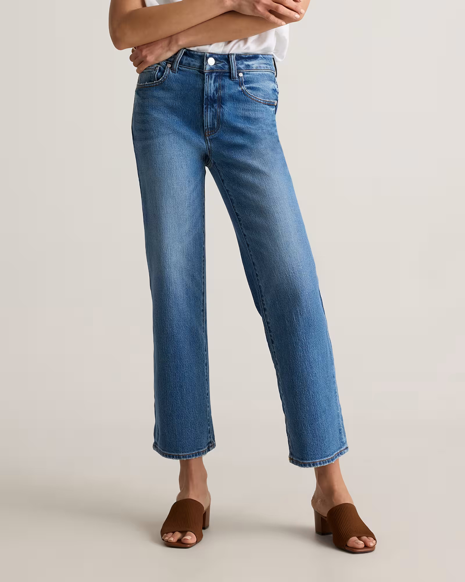 Bella Stretch Cropped Straight Jeans | Quince