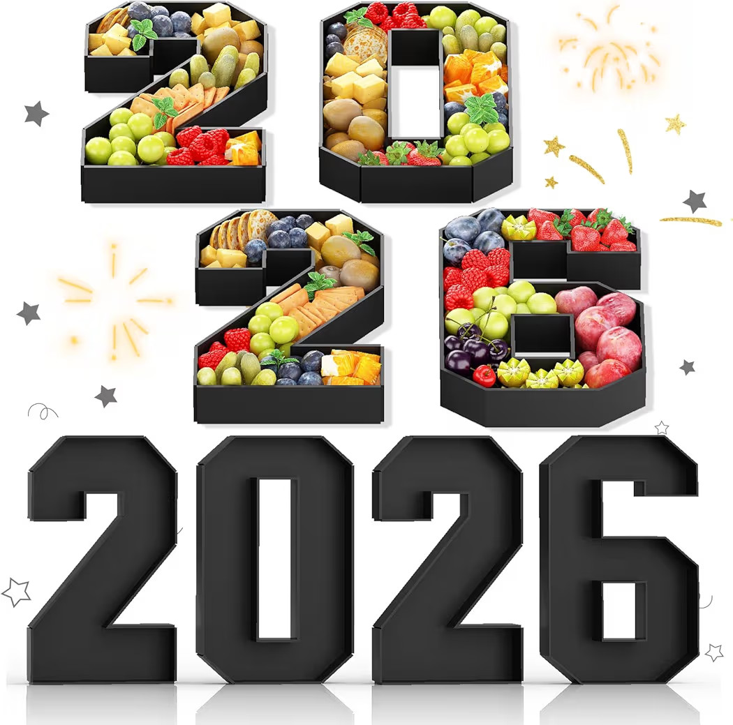 2026 Numbers for Charcuterie Fillable Cardboard Number 13.8'' Black 2026 Shaped Board Trays for N... | Amazon (US)