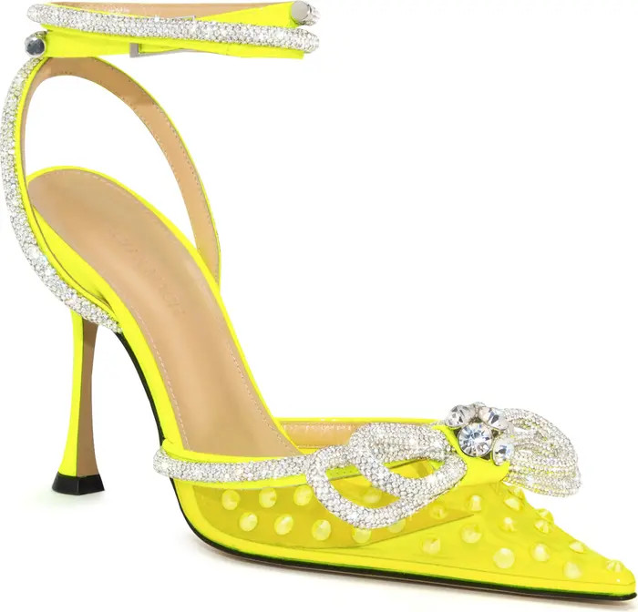 Crystal Double Bow Pointed Toe Pump | Nordstrom