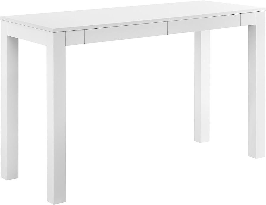 Ameriwood Home Parsons Xl Desk with 2 Drawers, White | Amazon (US)