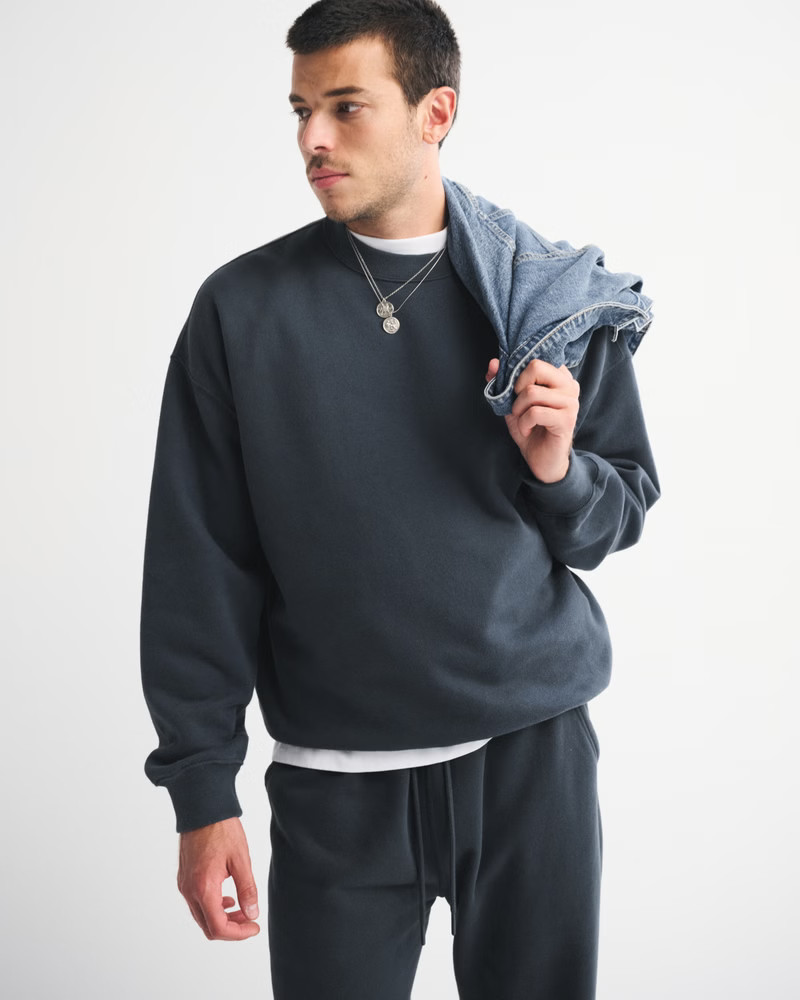 Men's Essential Crew Sweatshirt | Men's Tops | Abercrombie.com | Abercrombie & Fitch (US)