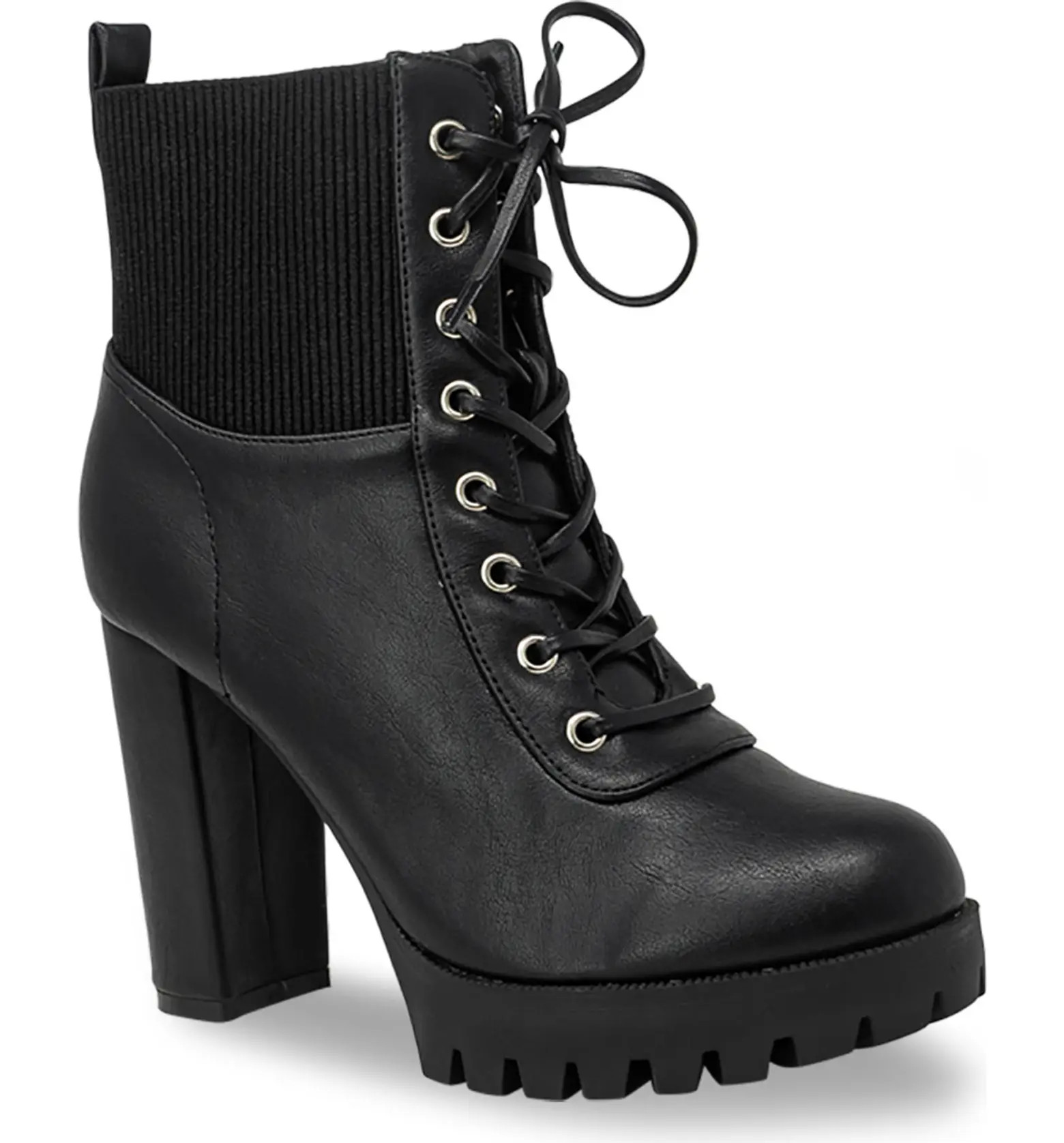 Chase & Chloe Brandy Block Heel Combat Boot | Nordstrom Rack