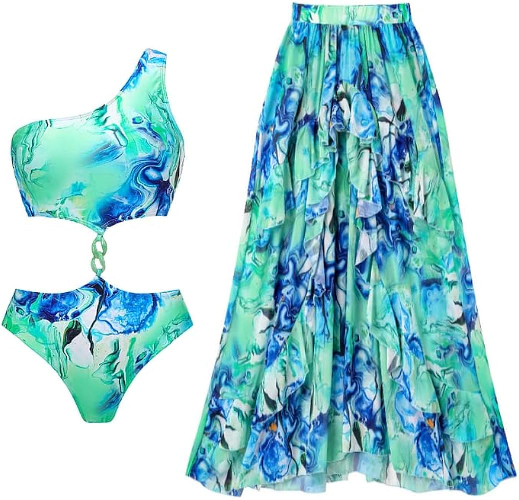 Swimsuit and Skirt Blue | Amazon (US)