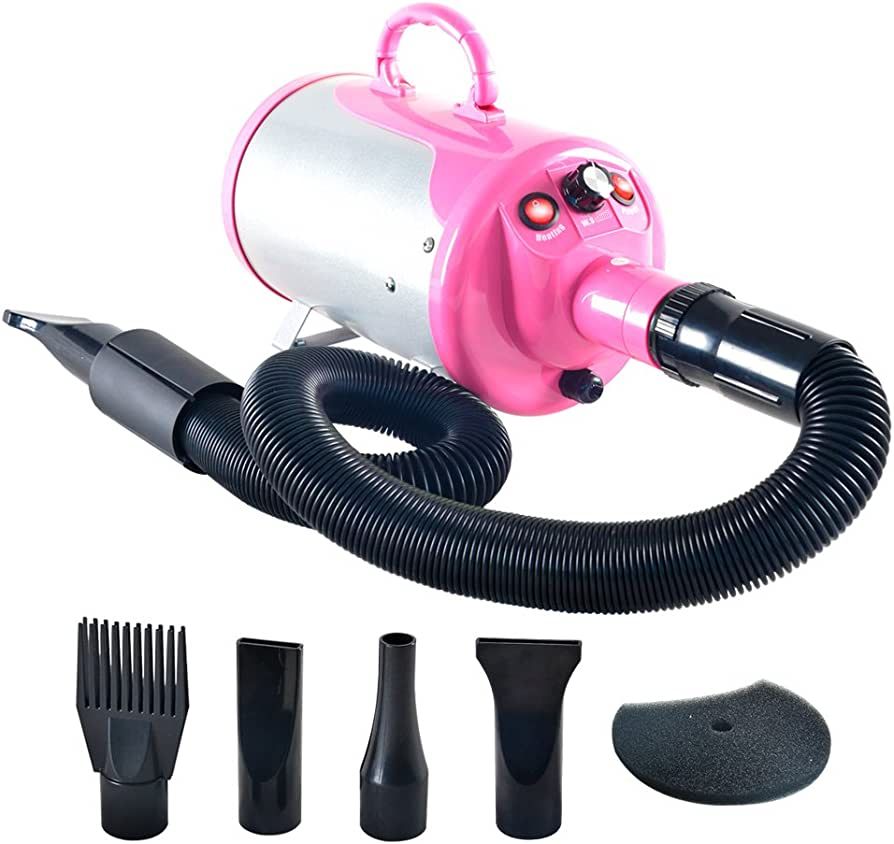SHELANDY Groomer Partner Pet Hair Force Dryer Dog Grooming Blower with Heater (Pink) | Amazon (US)