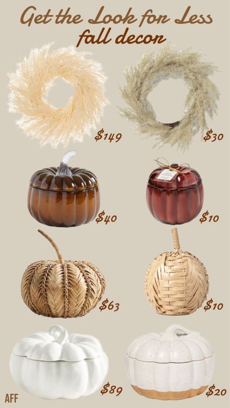 Get the Look for Less with these fun fall decor finds! Everything on the left is from Pottery Barn, and I found similar options at Target on the right! Each piece is so pretty and perfect for adding fall touches to your home.
………………….
fall candles, pumpkin candles, faux pumpkins, rattan pumpkins, wicker pumpkins, fall wreaths, wreath under $30, wreath under $50, wreath under $150, fall wreath, pottery barn wreath, target wreath, fall porch decor, fall home decor, pumpkin dish, pumpkin tureen, pottery barn pumpkin, faux pumpkins, fake pumpkins, pumpkins under $10, pumpkins under $50, pumpkins under $20, pumpkins under $100, thanksgiving table decor, fall table decor, fall coffee table decor, fall living room decor, fall shelf decor, fall gift idea, fall house decor, fall decorations, fall entry decor, target new arrivals, target home finds, pottery barn fall, pottery barn new arrivals

#LTKSeasonal #LTKhome #LTKfamily