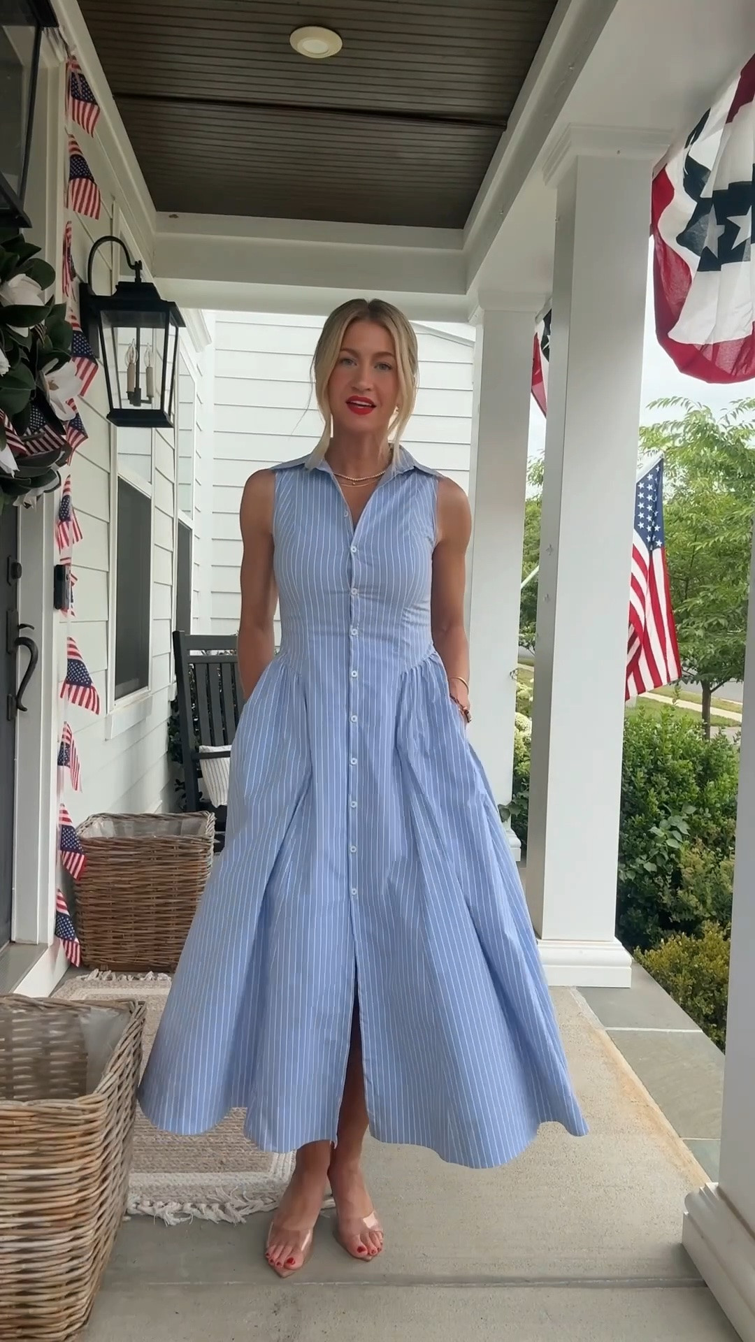 Patriotic church outfit today! 

Light blue poplin striped dress: on sale now, TTS

INVISIBLE KITTEN HEELS: 20% off today with code LEANNE20 (orders over $100)

#LTKgrwm #LTKootd #LTKSaleAlert