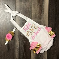 Girls Pink & Gold 1st Birthday Outfit, Onderland First Girls Onederland | Etsy (US)