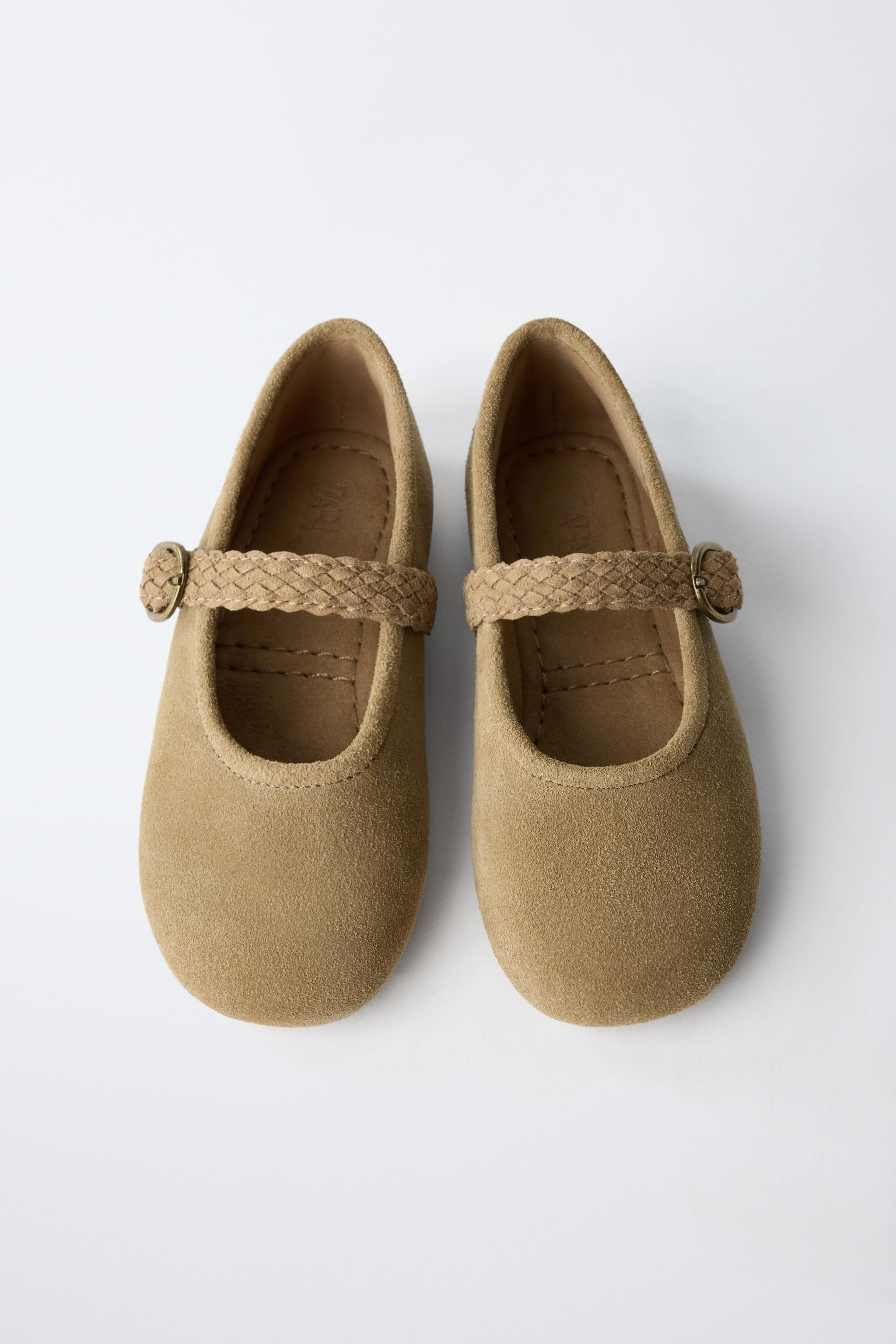 LEATHER BALLET FLATS | Zara US