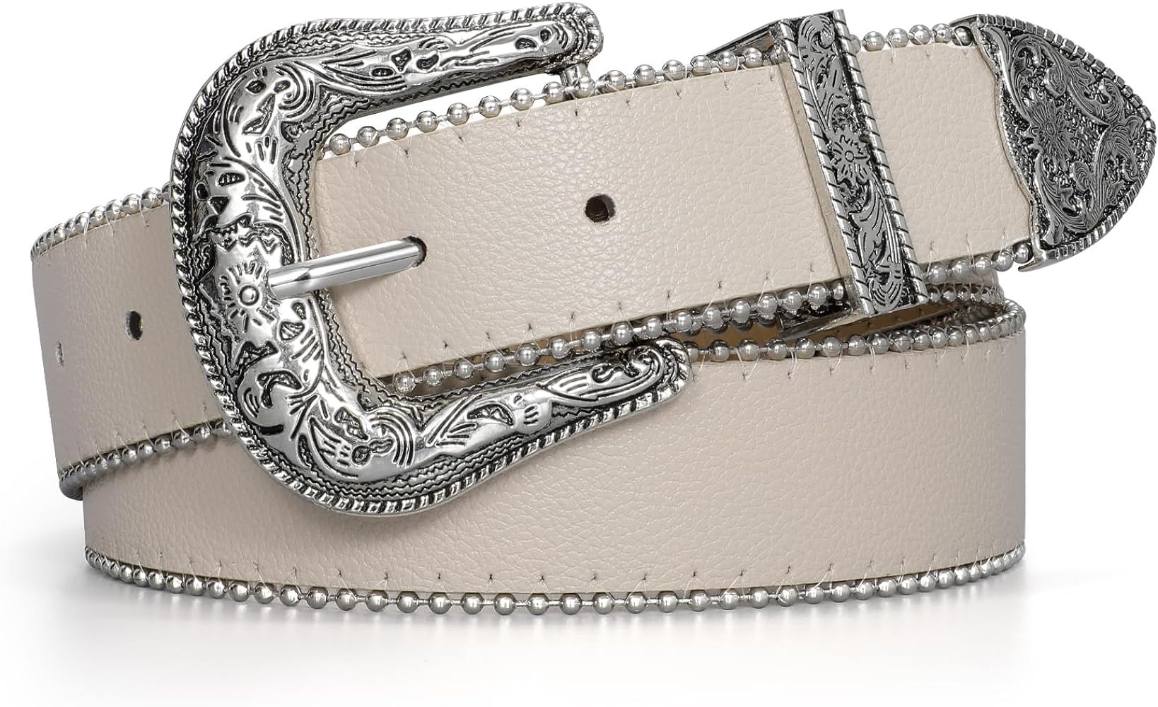 JASGOOD Women Western Leather Belts Ladies Vintage Design Waist Belt for Pants Jeans Dresses | Amazon (US)