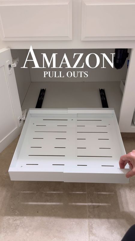 Amazon customizable size organization pull outs for cabinets. Peel and stick installation #organization for kitchen or bathroom 

#LTKVideo #LTKHome