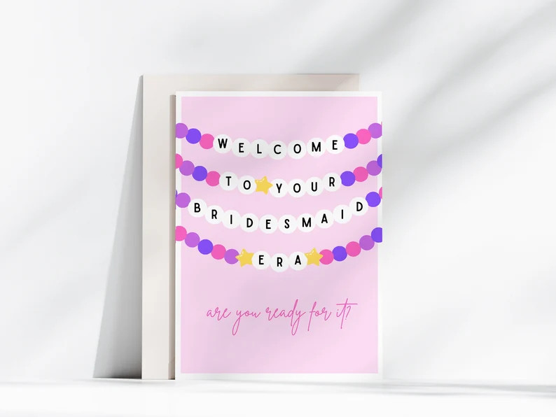 Bridesmaid Era Card Printable Bridesmaid Proposal Card, Will You Be My Bridesmaid, Friendship Bra... | Etsy (US)