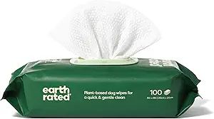 Earth Rated Dog Wipes, New Look, Thick Plant Based Grooming Wipes For Easy Use on Paws, Body and ... | Amazon (US)