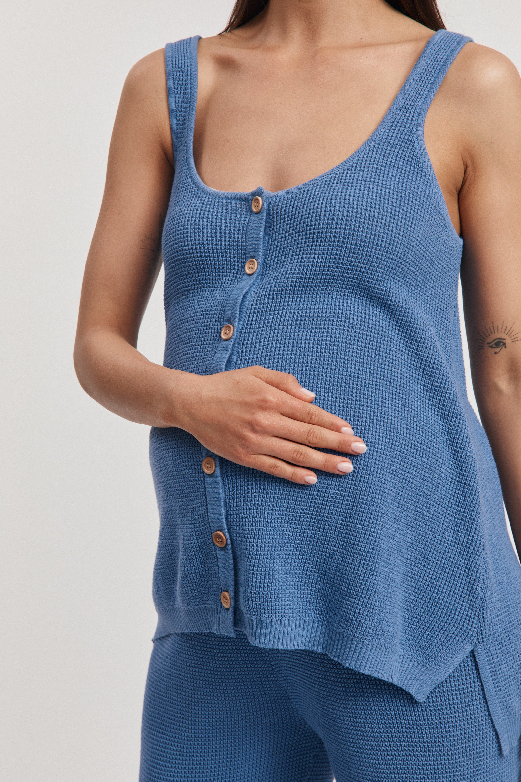 Clovelly Crochet Tank (Blue) | Legoe Heritage Maternity APAC