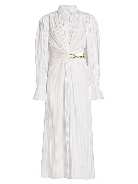 Fraya Cut-Out Plisse Shirtdress | Saks Fifth Avenue