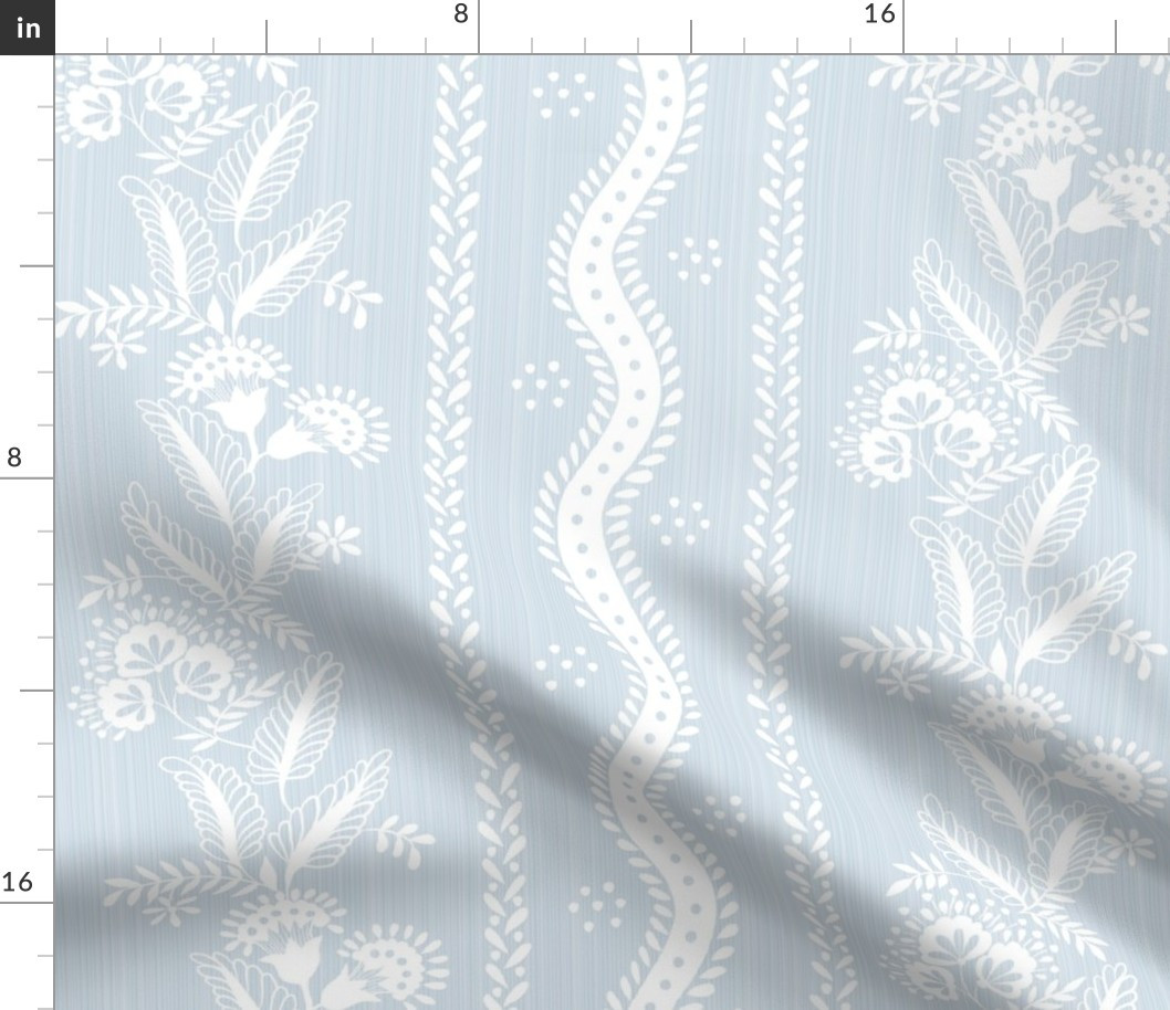 SOFT BLUE AND WHITE EMMA STRIPE SILHOUETTE  Fabric bydanika_herrick | Spoonflower
