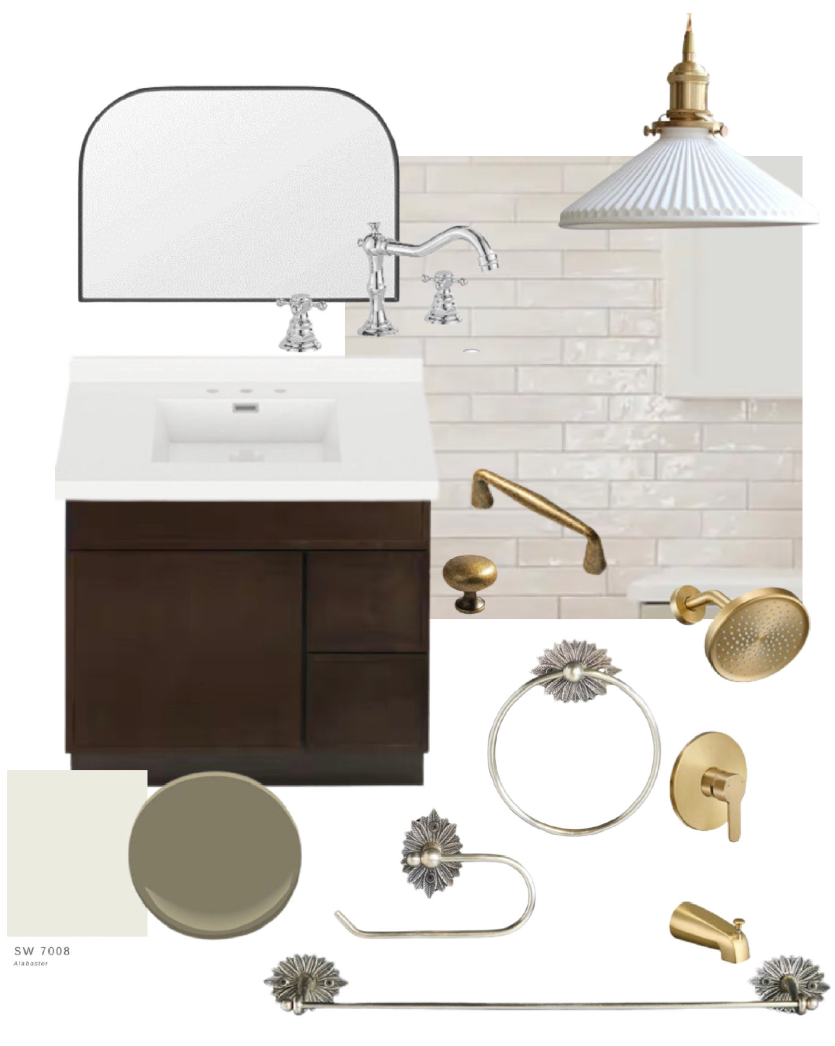 my bathroom inspo
light, hardware, and shower head is from amazon!
paint is alabaster by sherwin williams and crownsville gray by benjamin moore

#LTKhome