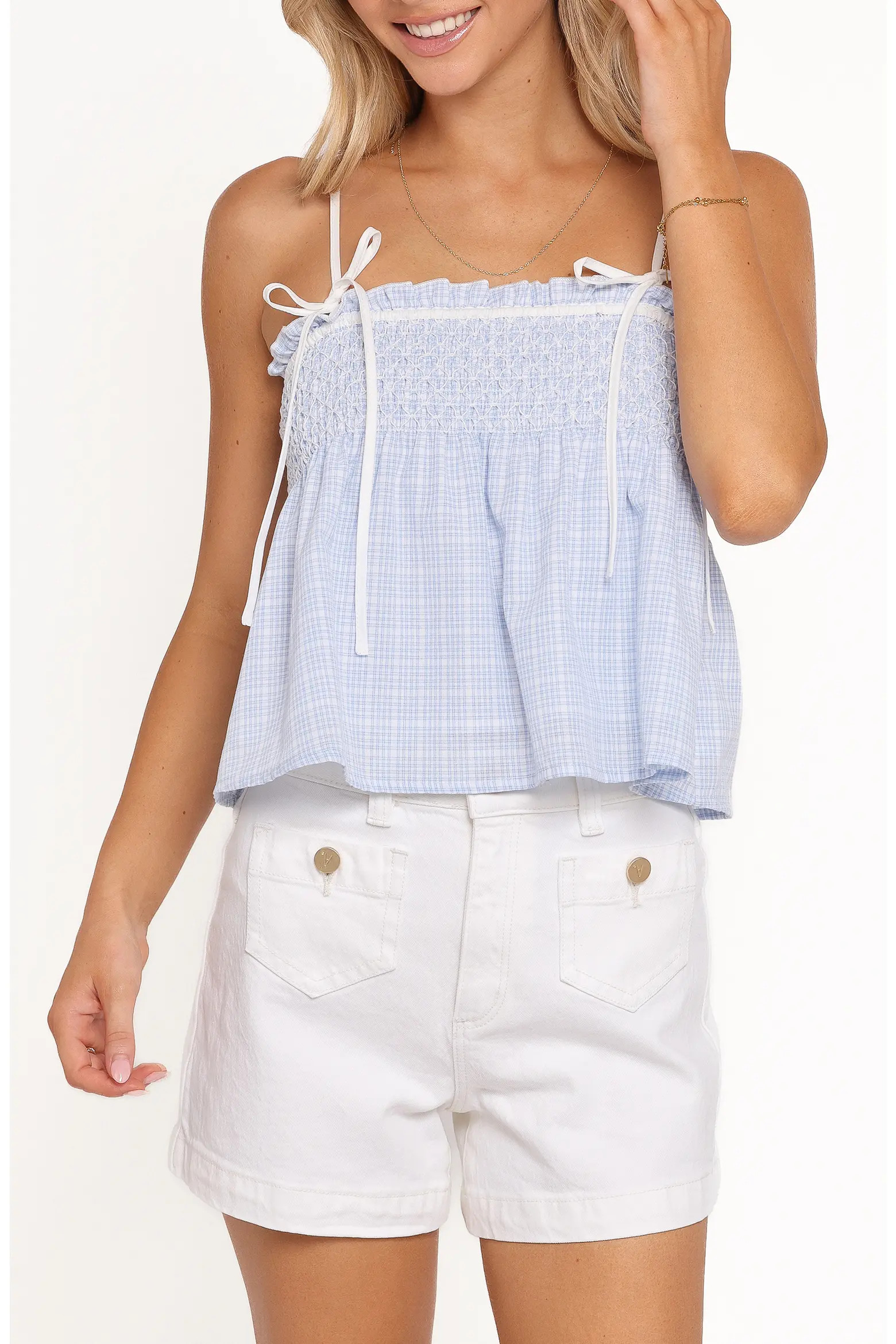 Petal & Pup Mireille Gingham Babydoll Top (Women) | Nordstrom | Nordstrom