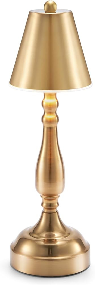 Cordless Rechargeable Table Lamp,5000mah Battery Operated Lamps Cordless, Portable Small Brass De... | Amazon (US)
