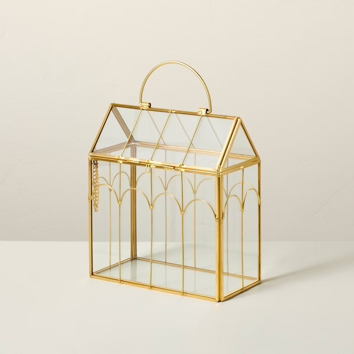 Scalloped Brass Decorative Glass Greenhouse - Hearth & Hand™ with Magnolia | Target