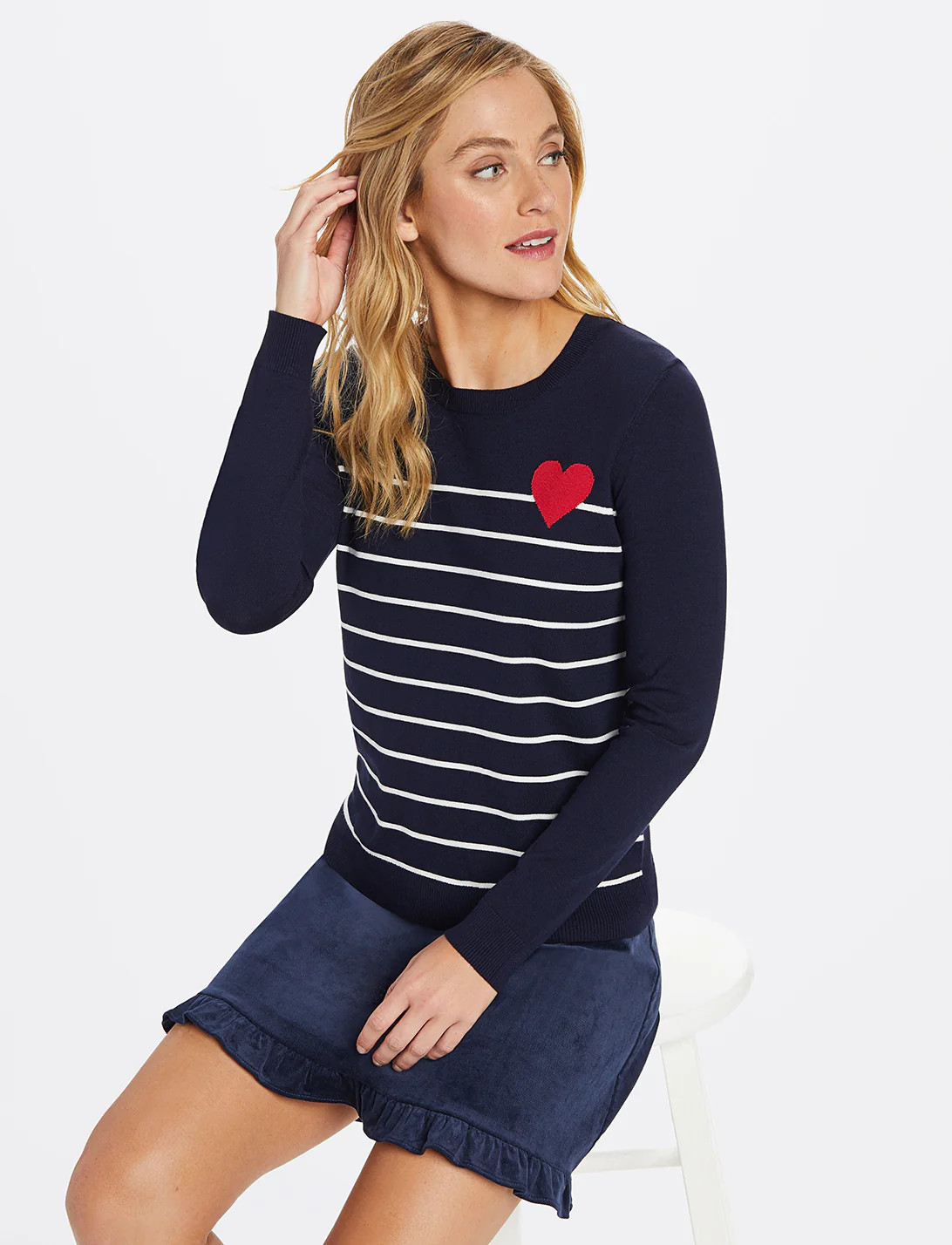 Heart Sweater (Nassau Navy / XL) | Draper James (US)