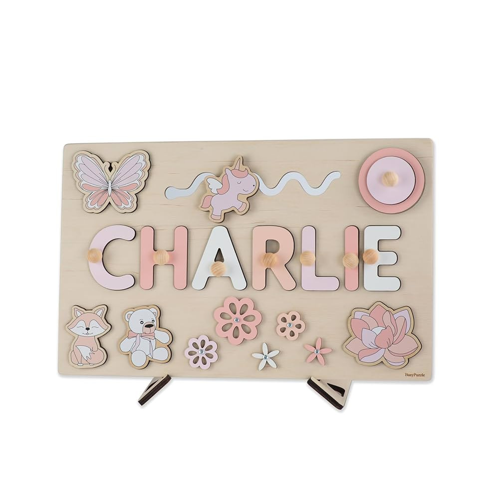 Personalized Name Puzzle 1st Birthday Gift Personalized Name Busy Board Wood Puzzle First Birthda... | Amazon (US)