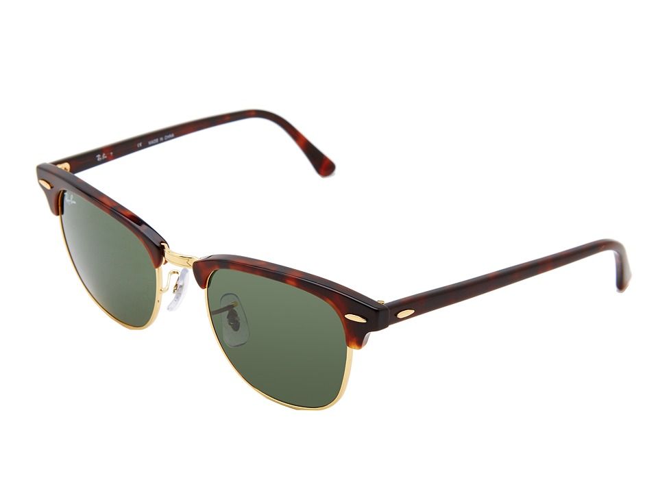 Ray-Ban - Clubmaster RB3016 51mm (Dark Tortoise) Fashion Sunglasses | Zappos