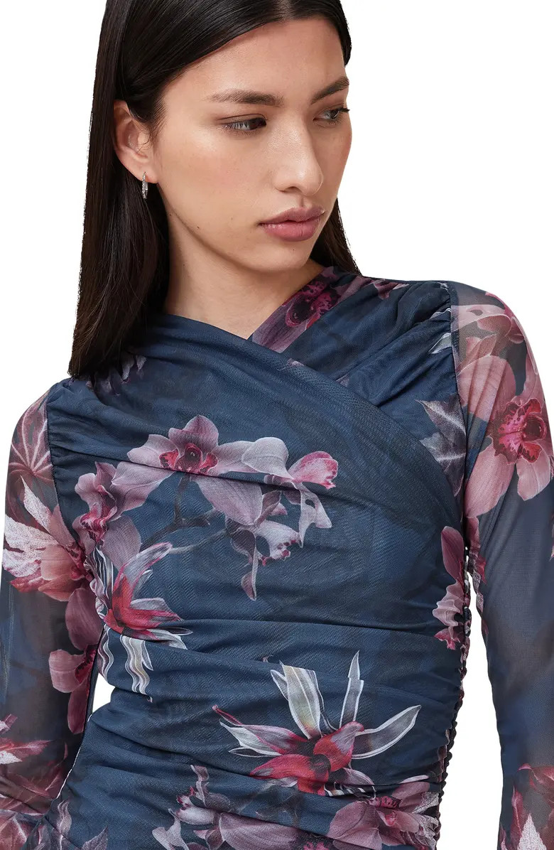 Hanako Long Sleeve Mesh Midi Dress | Nordstrom