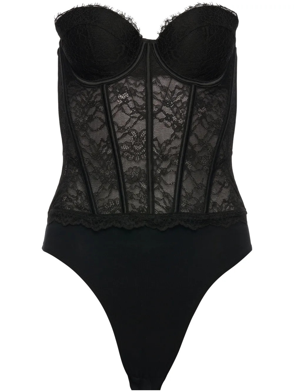 Retrofete Otto Strapless Lace Bodysuit | Black | FARFETCH AU | Farfetch Global