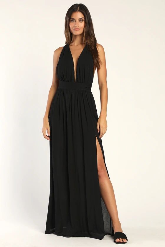 Passionate Embrace Black Halter Maxi Dress | Lulus (US)