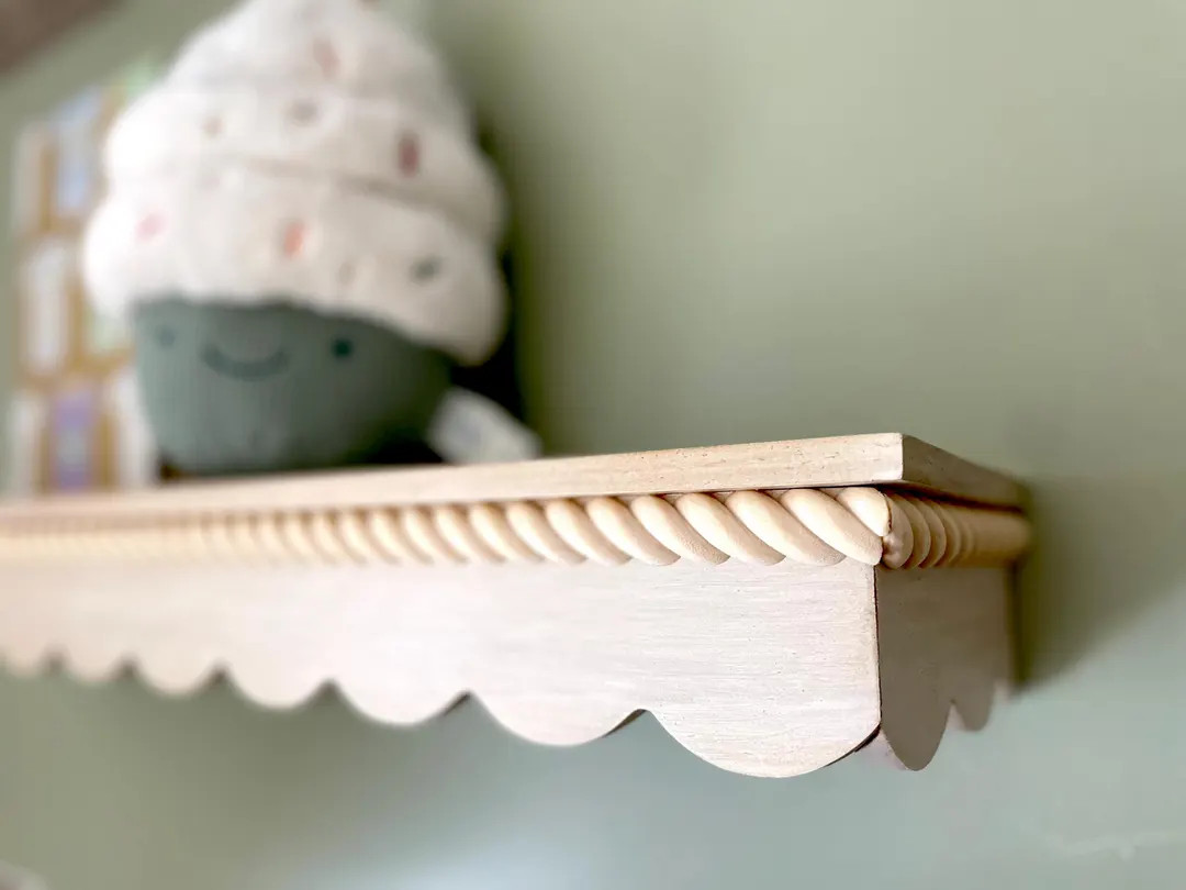 Handmade Wooden Scalloped Floating Shelf: Nursery & Kids Room Decor - Etsy | Etsy (US)