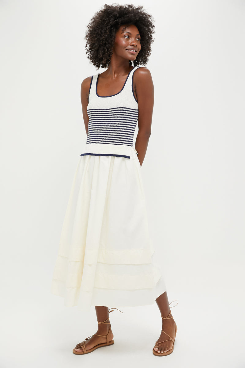 Cream Striped Midi Dress | Tuckernuck (US)