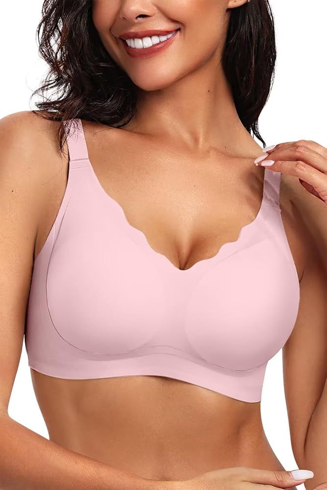 Vertvie Women's Seamless Bras No Underwire Scalloped Push Up Bras Soft Wireless Comfort Bralettes... | Amazon (US)