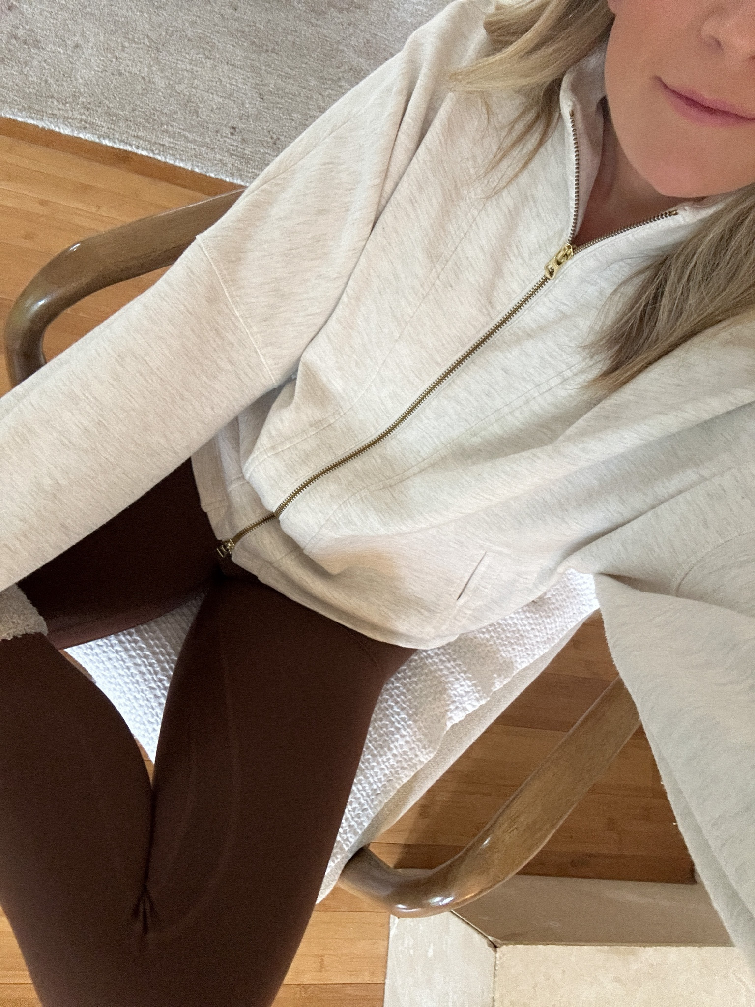 Cozy fall look. Perfect for more decluttering today 😉  Varley zip up (wearing a small), brown leggings from lululemon (true size)

#LTKfitness #LTKstyletip #LTKSeasonal