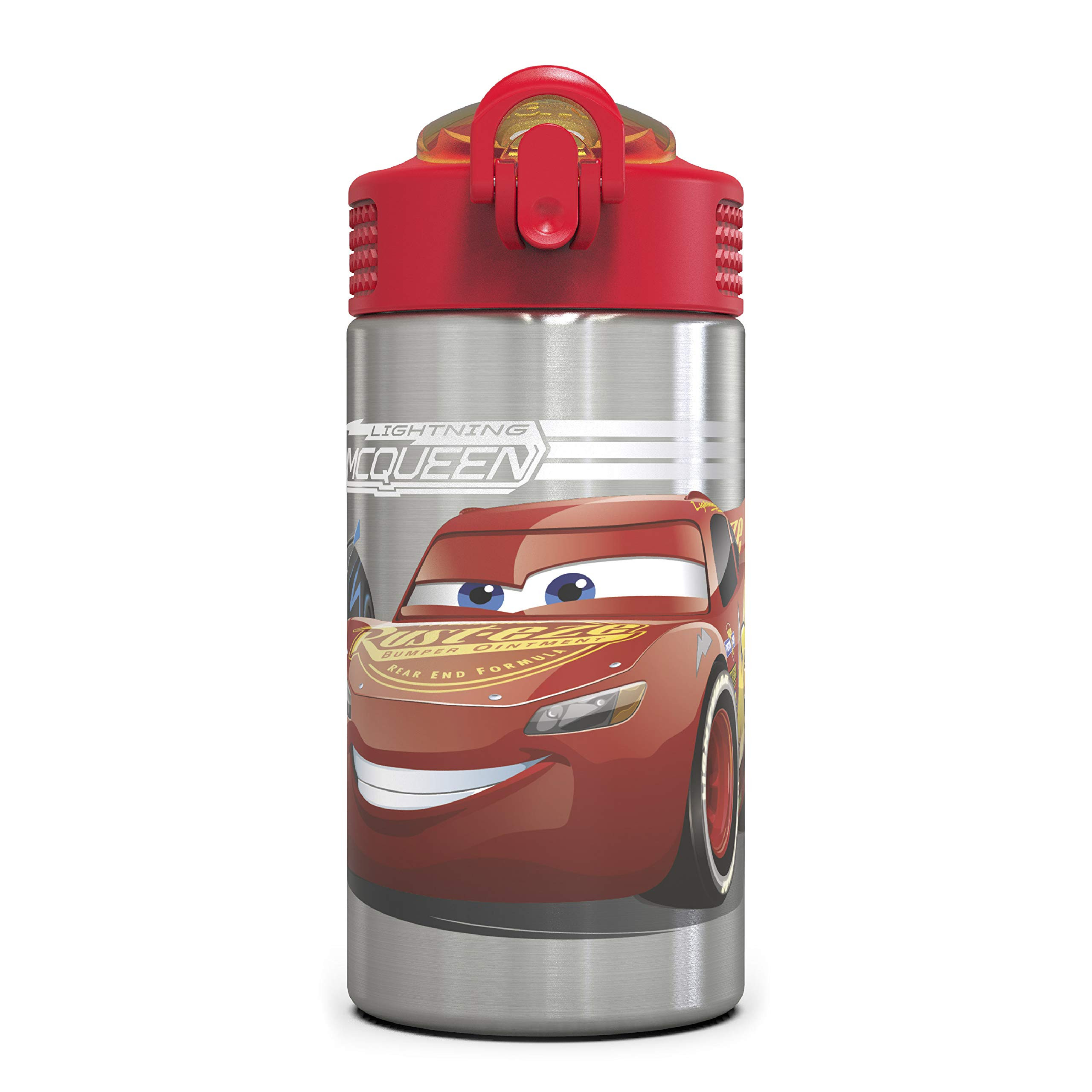 Zak Designs Disney Cars 3 - Stainless Steel Water Bottle with One Hand Operation Action Lid and B... | Amazon (CA)