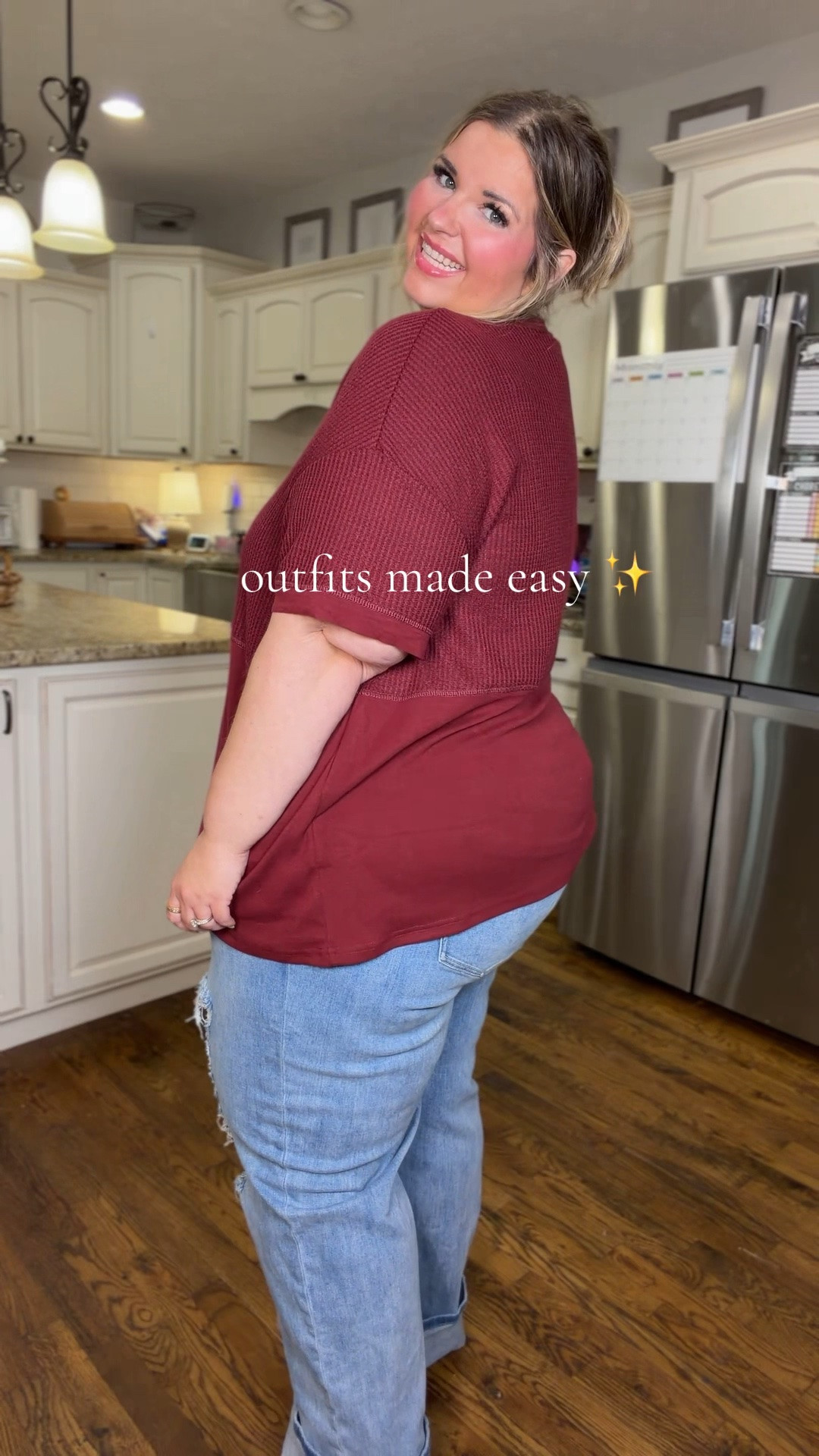 This plus size waffle knit top makes outfits EASY

#LTKPlusSize