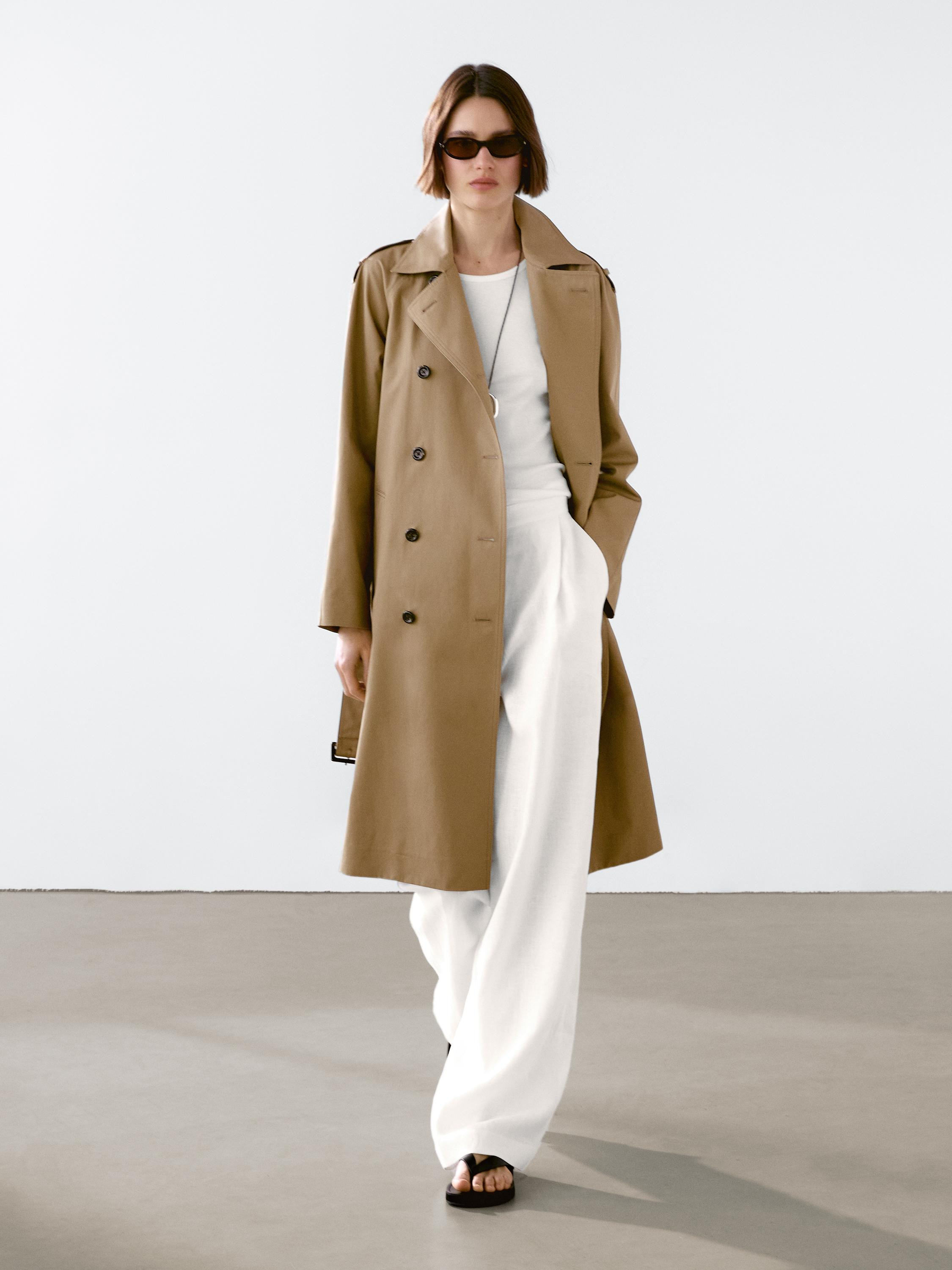 100% cotton water-repellent trench coat | Massimo Dutti US