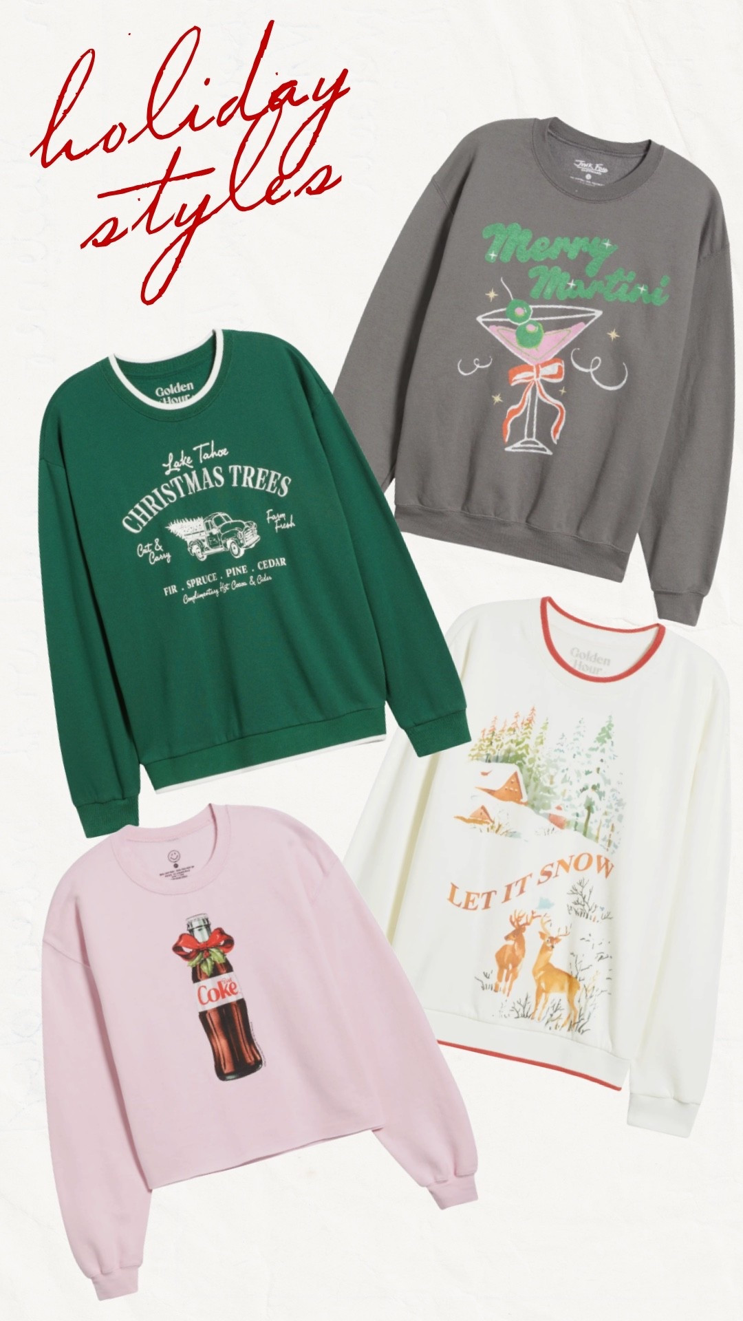 🎄 Holiday style cozy crew-necks ❤️ all the festive vibes ✨

#holidayfashion #crewneckstyle #seasonalwardrobe #festivelook #winterfashion #holidayoutfits #cozystyle #affordablefashion #trendystyle #holidayseason

#LTKHoliday #LTKSeasonal #LTKStyleTip