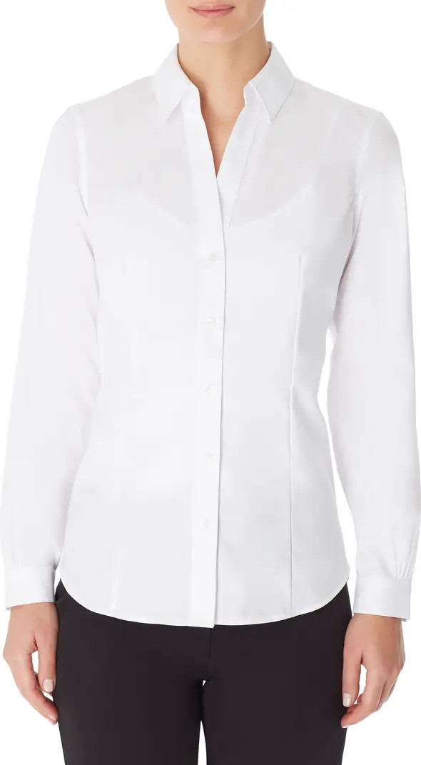Jones New York Solid Button-Up Cotton Shirt | Nordstrom | Nordstrom