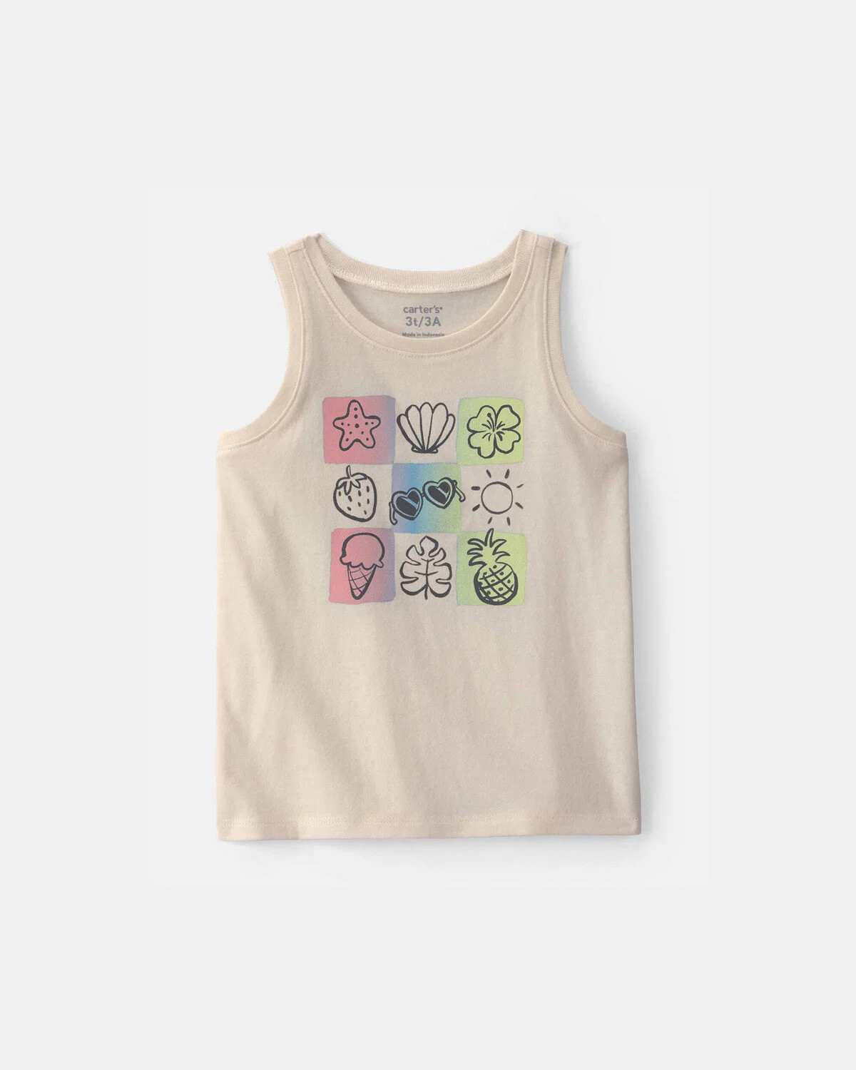 Toddler Girl Summer Icon Graphic Tank - Ivory | Carter's | Carter's Inc