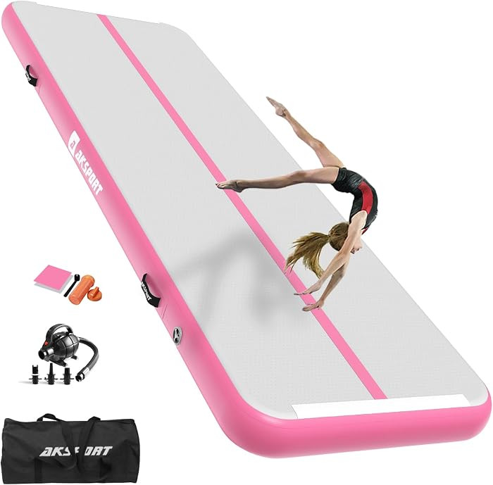 AKSPORT Gymnastics Air Mat Tumble Track Tumbling Mat Inflatable Floor Mats with Air Pump for Home... | Amazon (US)