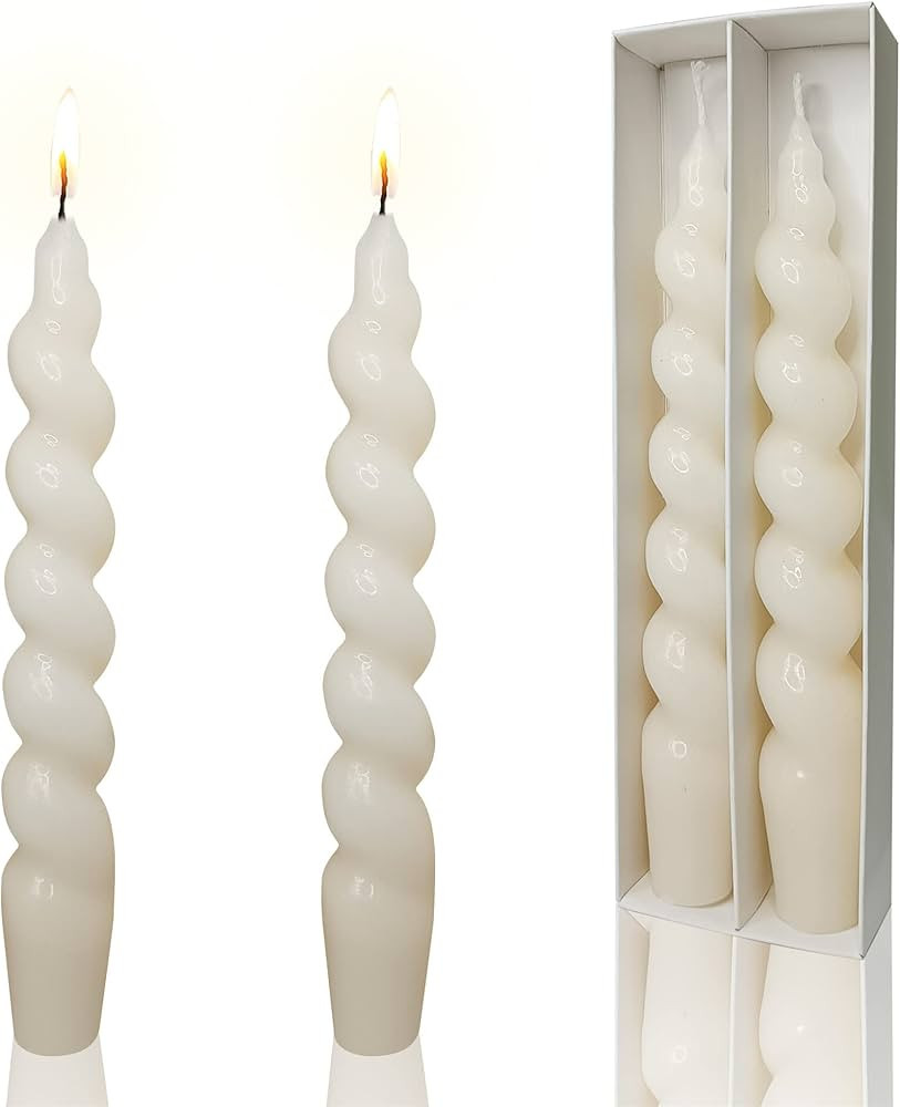 Spiral Taper Candle - Handmade 7.5 inches Twisted Candles Sticks Dripless Dinner Candle for Home ... | Amazon (US)