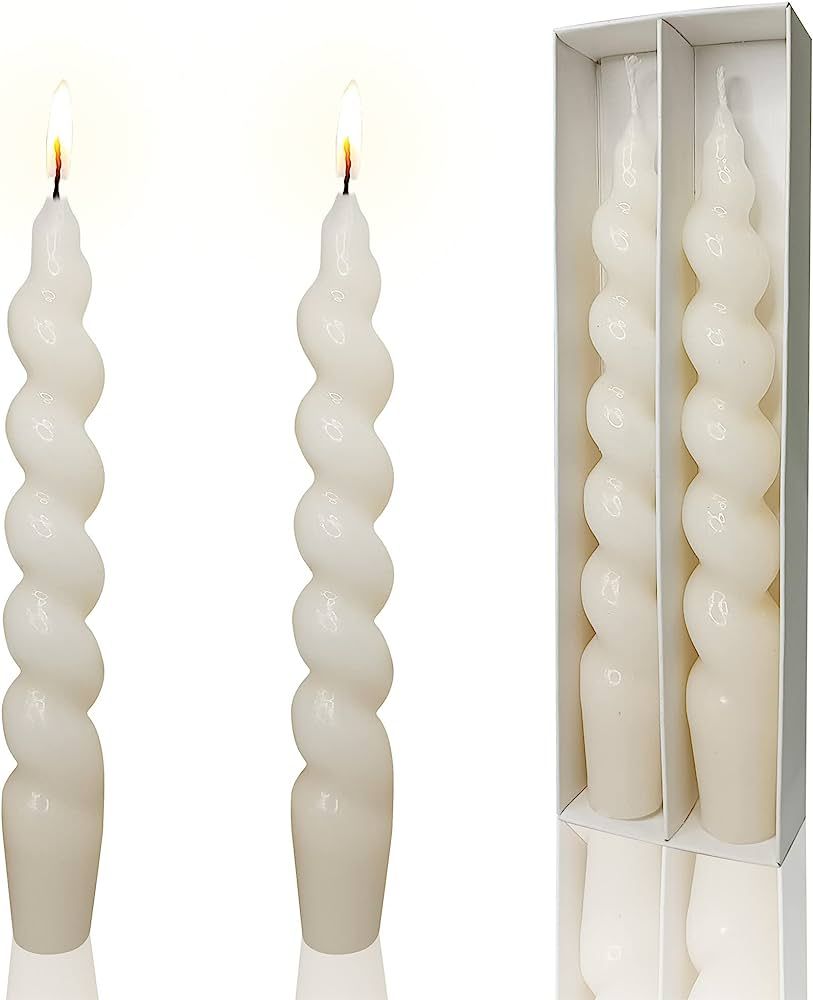 Spiral Taper Candle - Handmade 7.5 inches Twisted Candles Sticks Dripless Dinner Candle for Home ... | Amazon (US)
