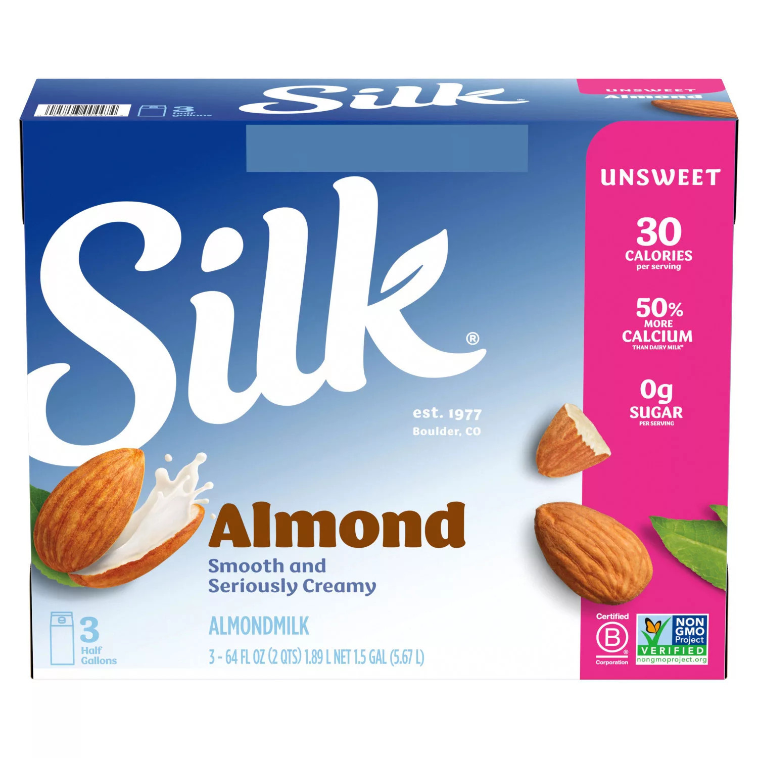 Silk Unsweetened Original Almond Milk (half gallon, 3 pk.) | Sam's Club