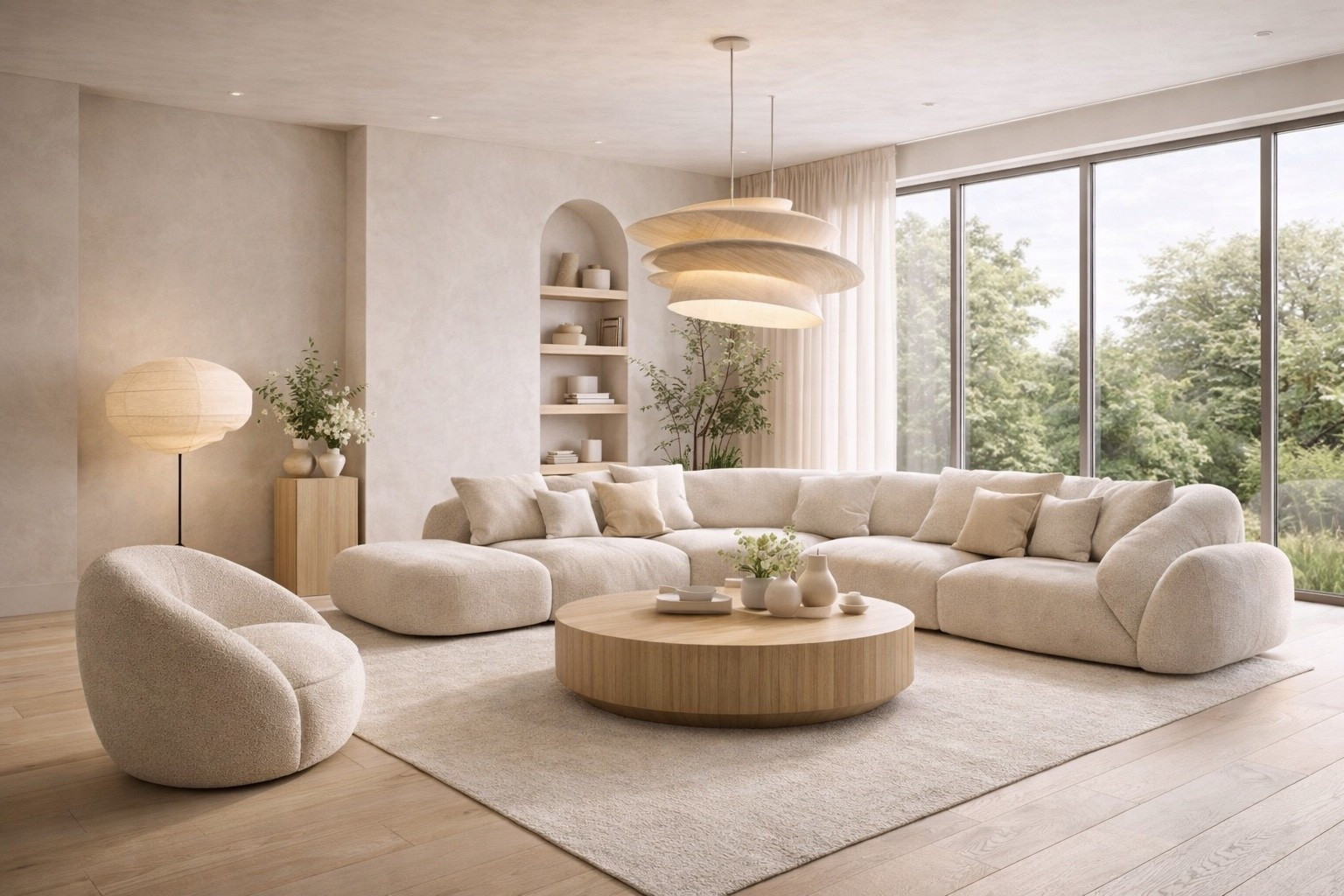 A soft modern living room featuring a sculptural curved sofa, a round coffee table, and warm neutral tones.
This space blends organic shapes with minimalist design, creating a calm, elegant, and timeless interior filled with natural light.

Save this for modern living room ideas, organic modern interiors, and neutral home inspiration 🤍
#ModernLivingRoom
#OrganicModern
#SoftMinimalism
#NeutralInteriors
#SculpturalFurniture
#ModernHome
#InteriorInspiration
#LuxuryMinimal
#CurvedSofa
#LivingRoomDesign
#HomeAesthetic
#ContemporaryInterior


#LTKgrwm #LTKHome #LTKSaleAlert