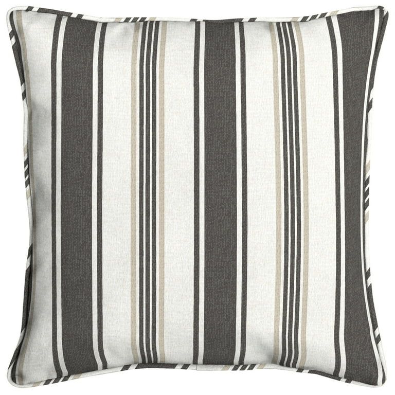 Oceantex 18 in. Square Gray Stripe Outdoor Throw Pillow | Walmart (US)