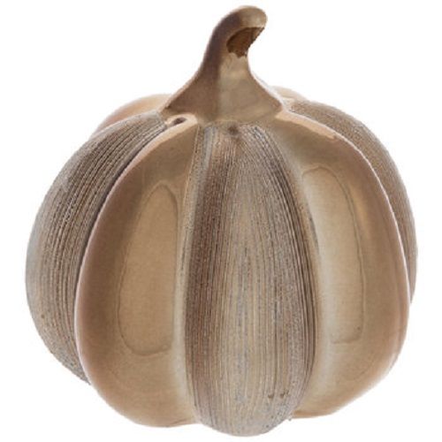 Brown Metallic Striped Pumpkin Home Autumn Fall Harvest Decoration Height: 4 3/8" - Walmart.com | Walmart (US)