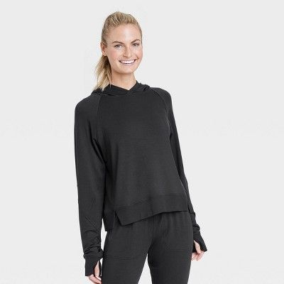 Women&#39;s Modal Hooded Sweatshirt - All in Motion&#8482; Black XS | Target