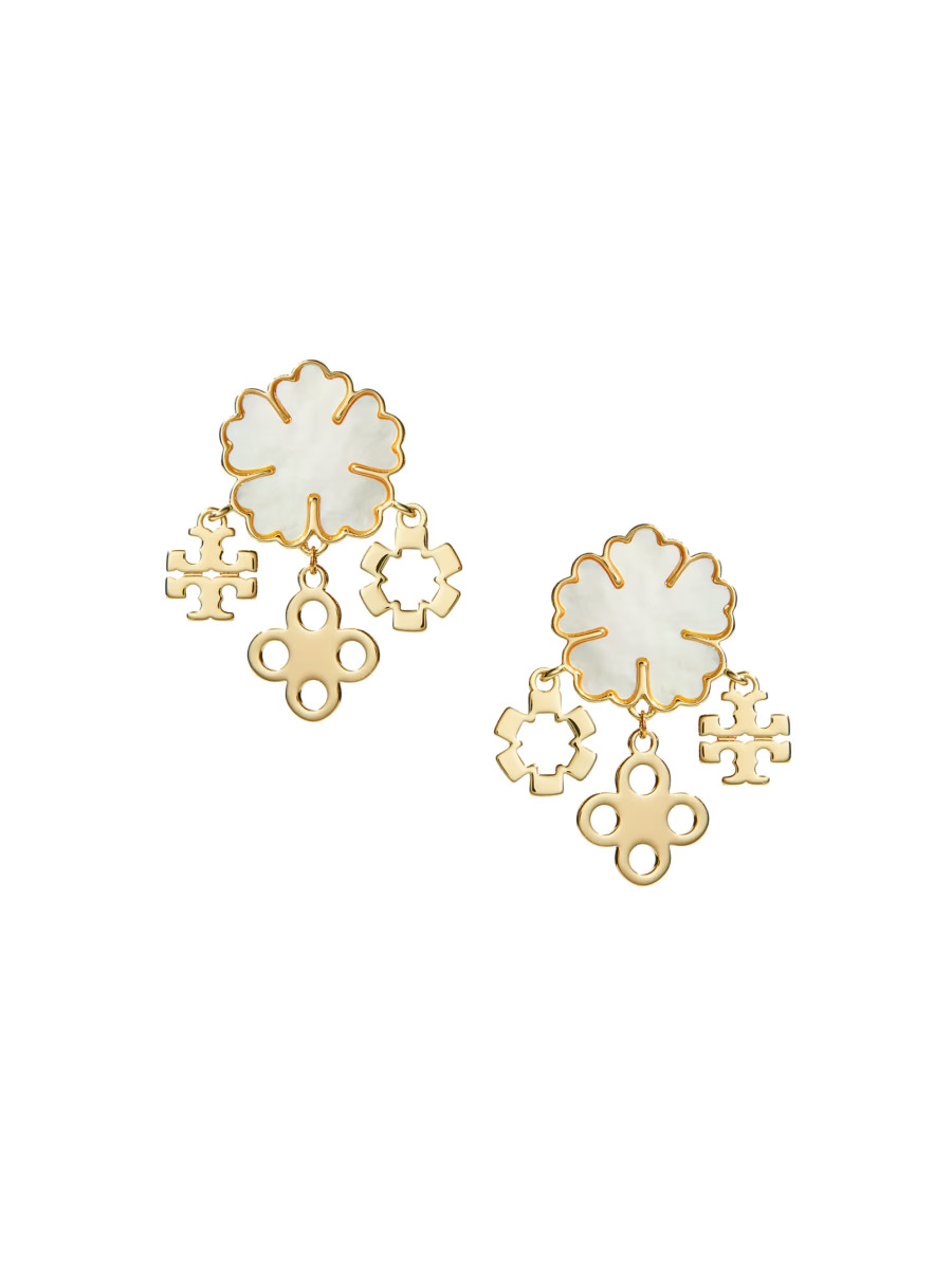 Clover 18K-Gold-Plated & Mother-Of-Pearl Drop Earrings | Saks Fifth Avenue