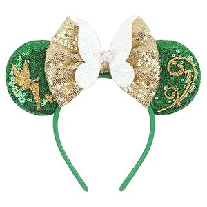 Shiny Mouse Ears Headband, Elf Ears with Sparkly Bow Princess Headwear Decoration Hair Accessorie... | Amazon (US)